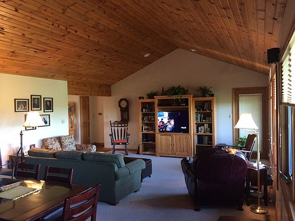 Great room with wood accent