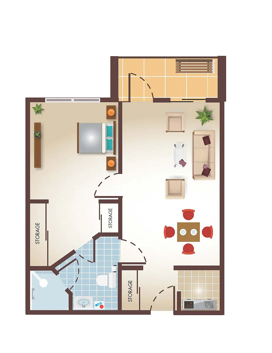 Floor plan One Bedroom - a3