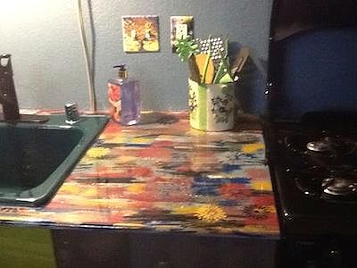 Kitchen counter (partial).