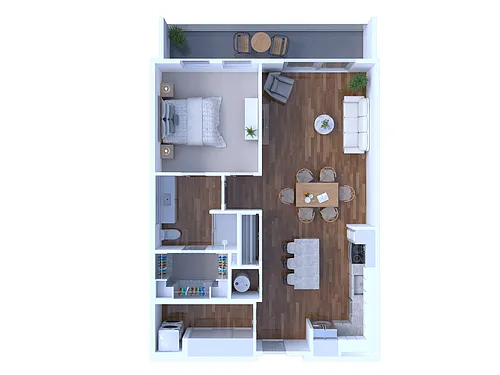 Floor plan 1 Bedroom/1 Bathroom - C9