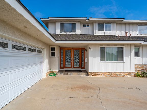 Attached oversized two car garage.