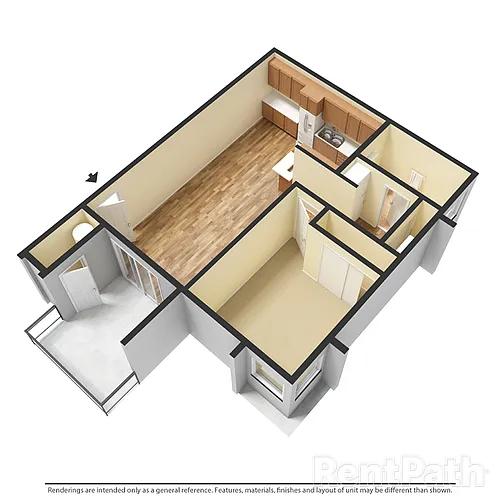 Floor plan One Bedroom Remodeled