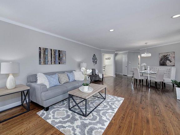 Living room and dining room