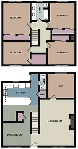 Floor plan Colonial: 4 Bedroom