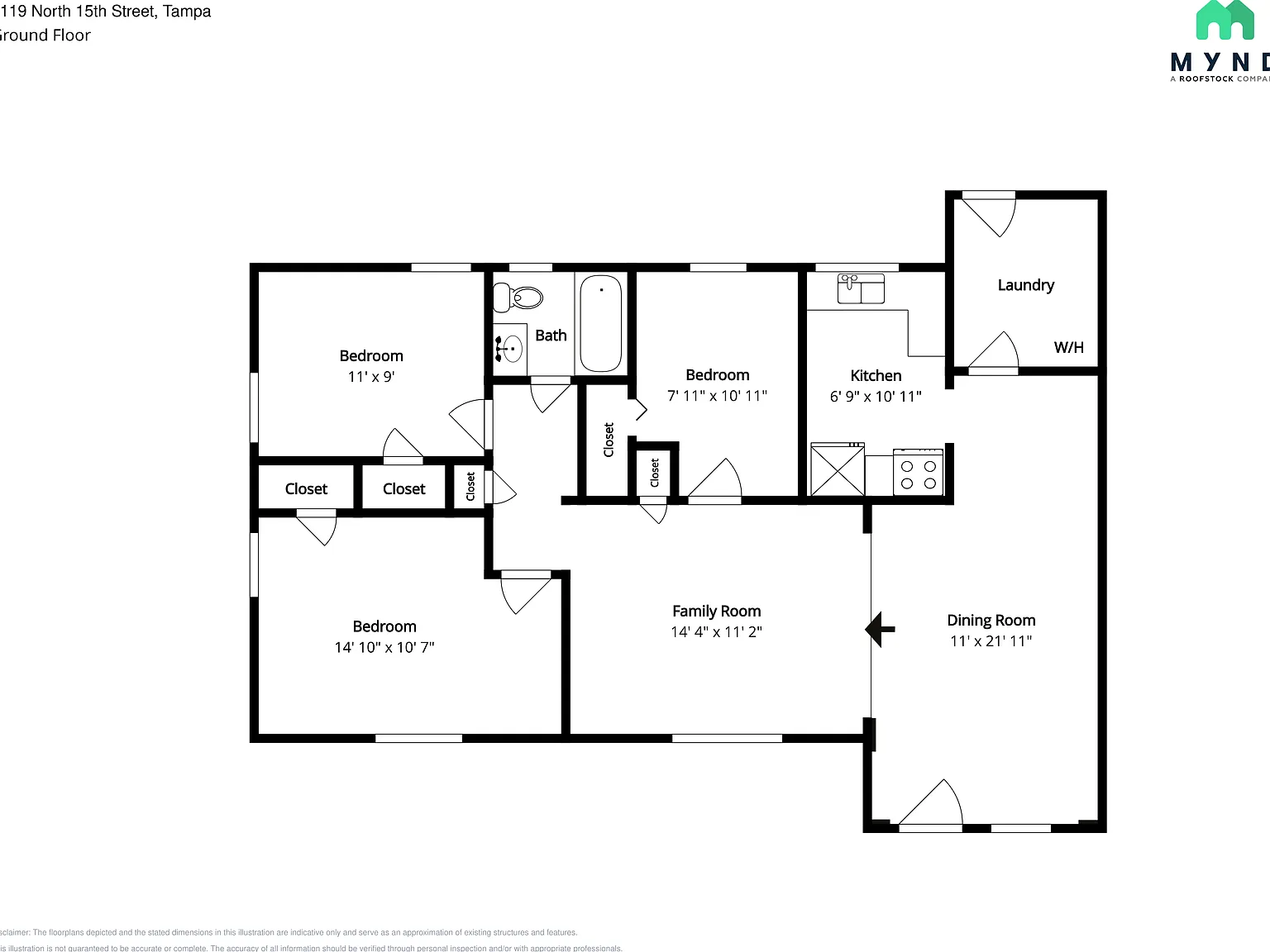 3 bed, 1.0 bath, 1004 sqft, $2,020 — Photo 2