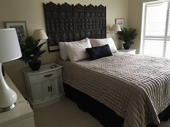 Cozy bedroom with TV