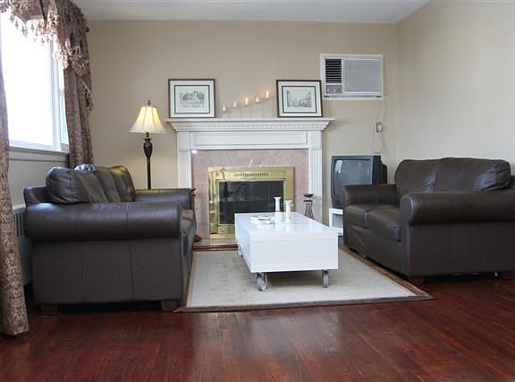 Living room with fireplace