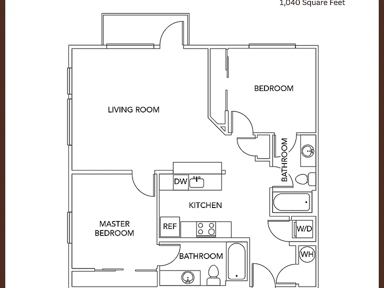 Charming 2-bed, 2-bath classic floor plan featuring spacious living room and modern kitchen over 1,040 square feet. Charming 2-bed, 2-bath classic floor plan featuring spacious living room and modern kitchen over 1,040 square feet.