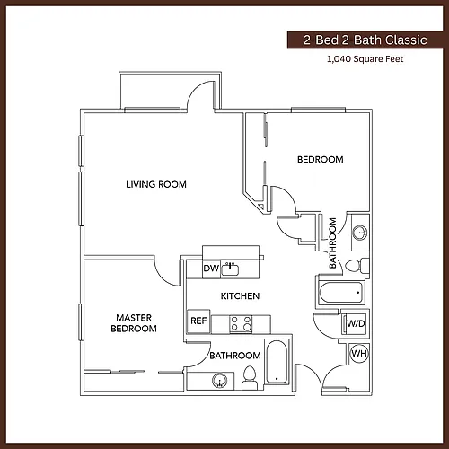 Floor plan 2 Bedroom 2 Bath Classic
