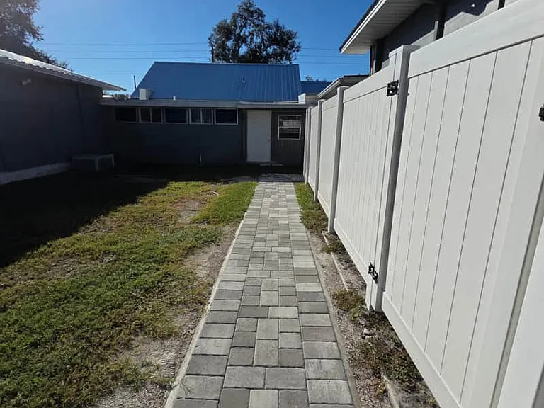 Outdoor area with well-maintained lawn