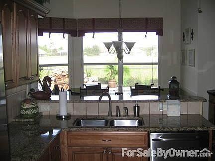 kitchen looking over to pool