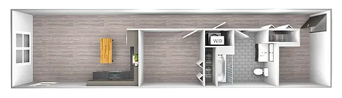 Floor plan Tier 03/08 (1BR+Den/1BA)