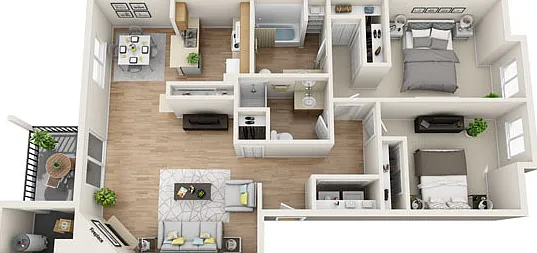 Brittany Lane - 2x2 MRR 1029 - 2 Beds - 2 Baths - 1029 Sq. ft.
