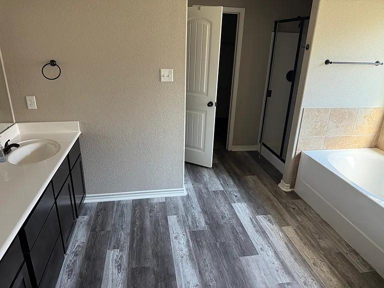 Master Bathroom With Updated Flooring