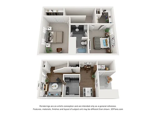 Floor plan 2 Bedroom 1.5 Bath