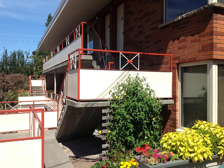 patio and building