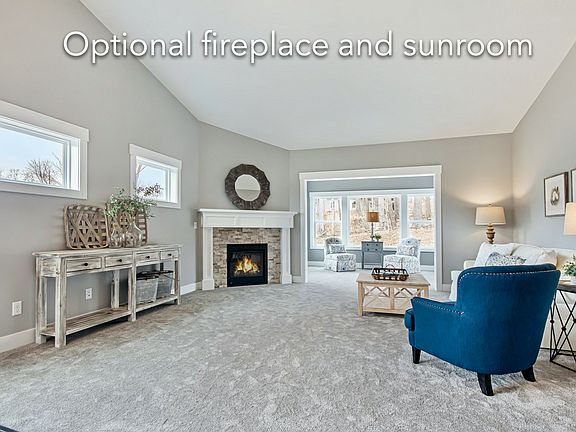 cathedral ceilings, optional fireplace
