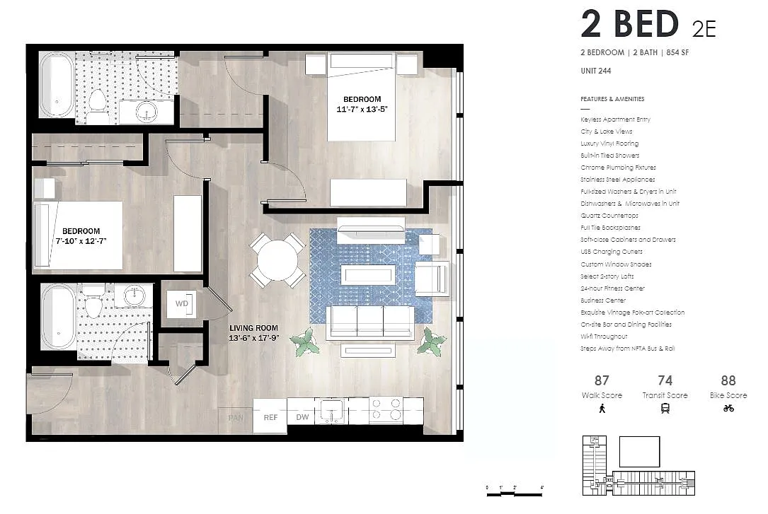 Floor plan 2 Bed 2E