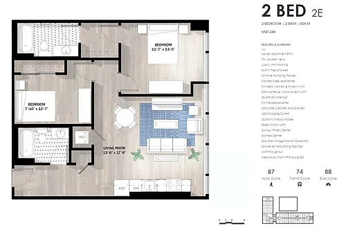 Floor plan 2 Bed 2E