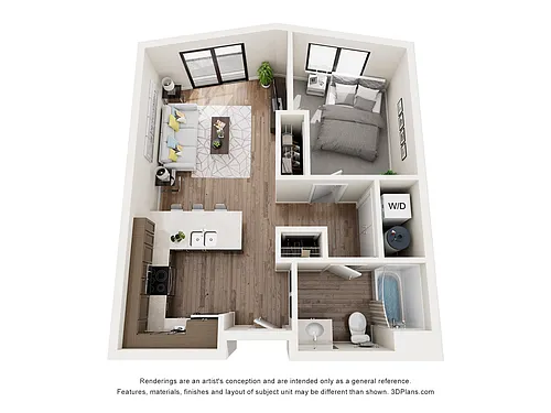 Floor plan 1 Bedroom C