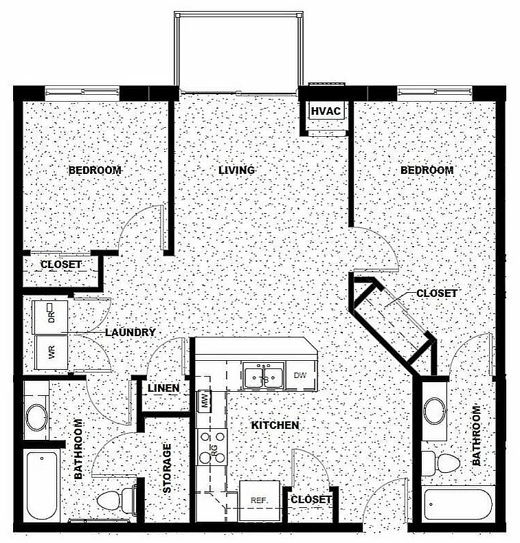Floor plan 2 Bed 2 Bath- Affordable- 60%