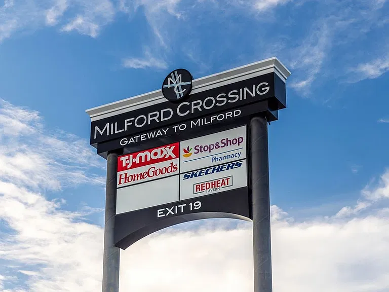 Close to Milford Crossing, offering easy access to grocery stores and retail shops