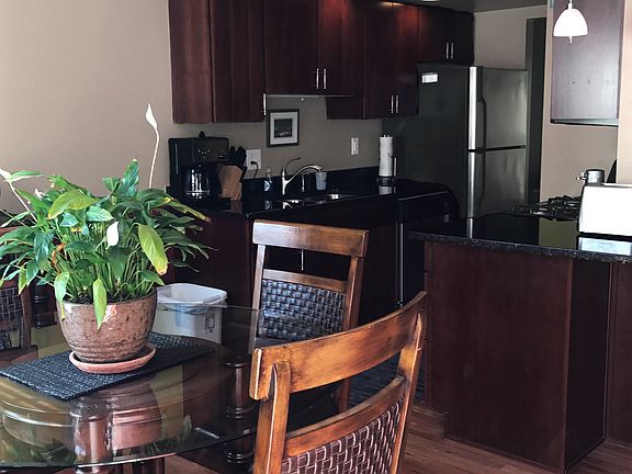 A tasteful dining area welcomes you upon arrival.