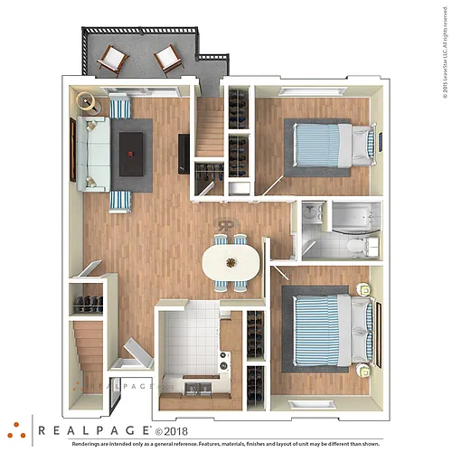 Floor plan 2 Bed 1 Bath Premium