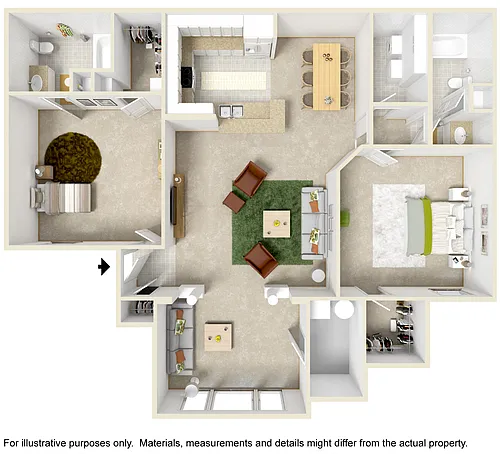 Floor plan 2 Bedroom Sunroom
