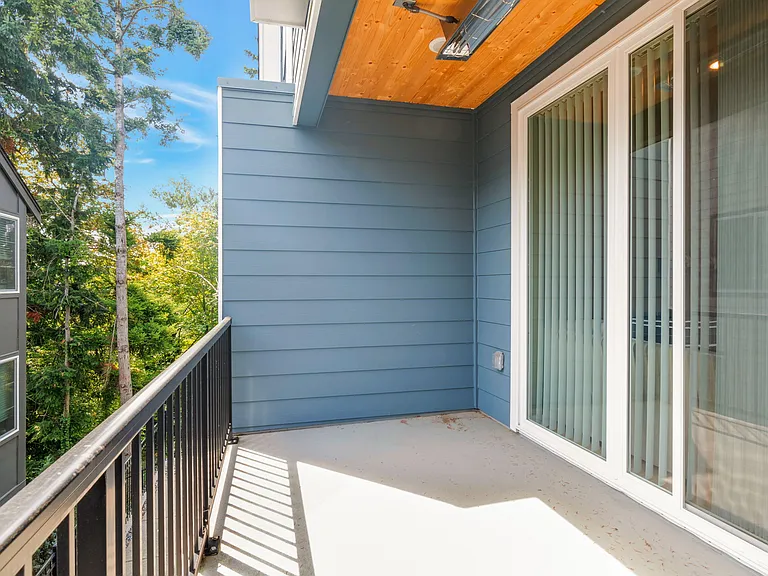 Cozy up on balcony with overhead heater