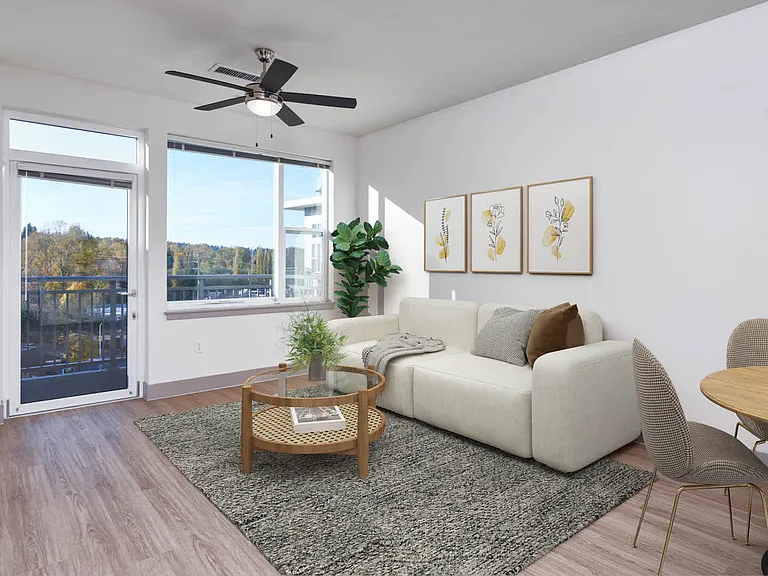 Living Room with Balcony and Hard Surface Flooring