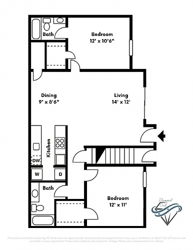 Floor plan 2 Bedroom 2 Bathroom