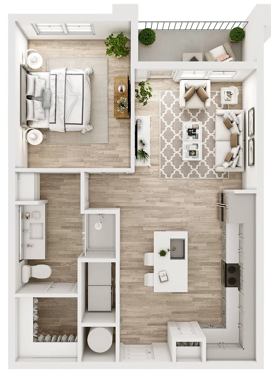 Floor plan A1 1Bed / 1 Bath
