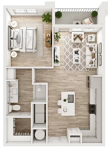 Floor plan A1 1Bed / 1 Bath