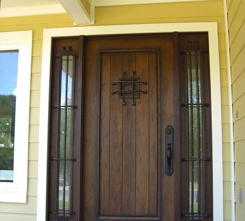 Beautiful mahogany door with speak easy