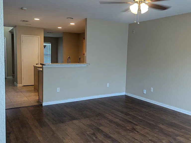 Looking back into kitchen from living room