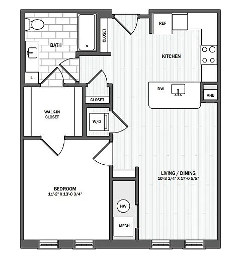Floor plan 1Bed/1Bath-A4