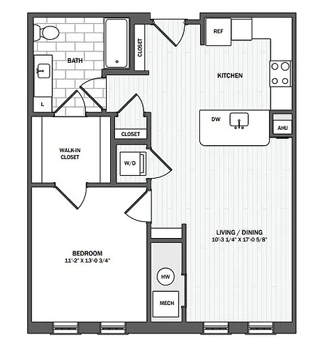 Floor plan 1Bed/1Bath-A4