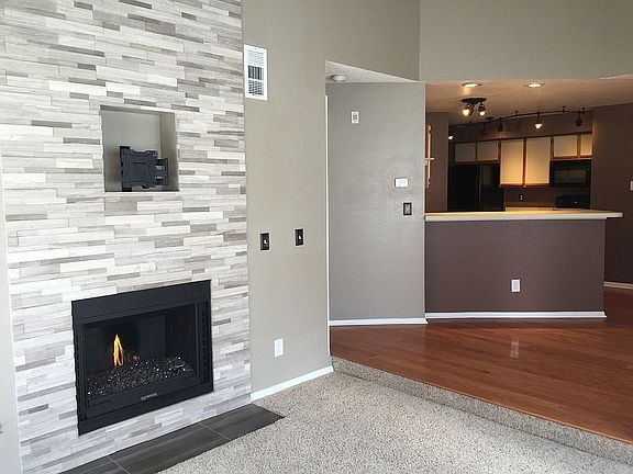 Modern marble fireplace