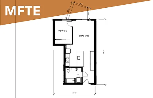 Floor plan MFTE 1 Bedroom - A12