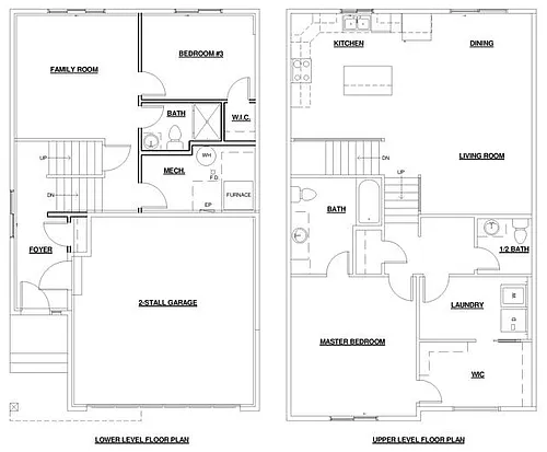 Floor plan 2 Bed 2.5 Bath | Luxury