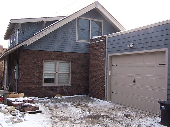 Exterior and two car garage