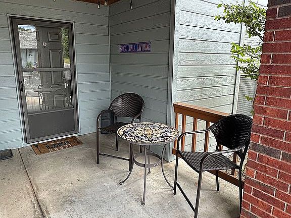 Front door and patio