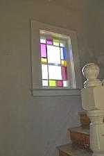 Stained glass in stair case