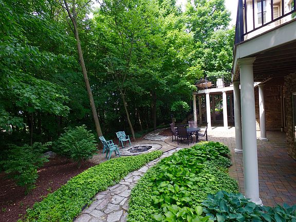 Private yard with firepit