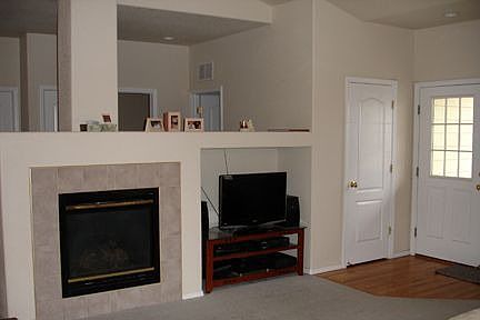 cozy gas fireplace in LR