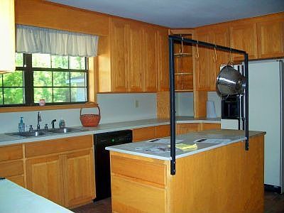 Large kitchen with plenty of cabinet space.