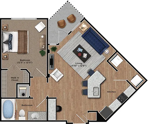 Floor plan 1E