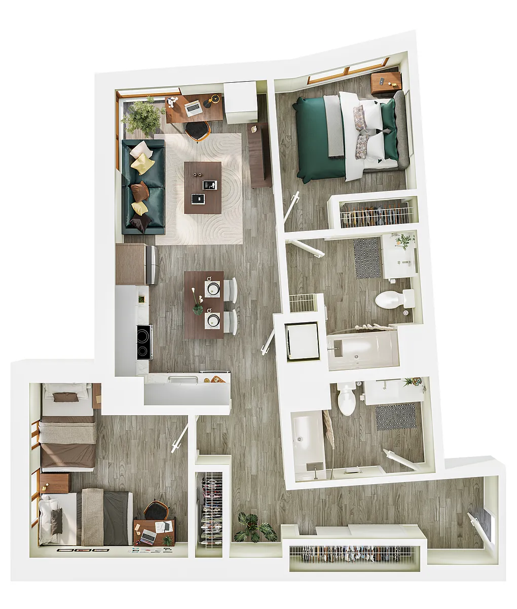 Floor plan 2 Bedroom B3