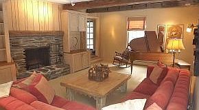 Living Room w/ woodburning FP